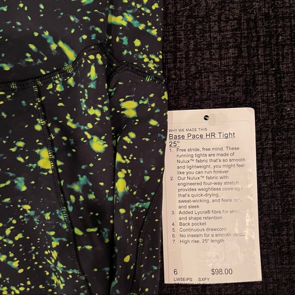 NWT Lululemon Base Pace High-Rise Tight 25" - Picture 5 of 8